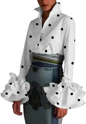 UOOZEE Womens Button Down Shirt Long Sleeve Dress Shirts Solid Work Blouse