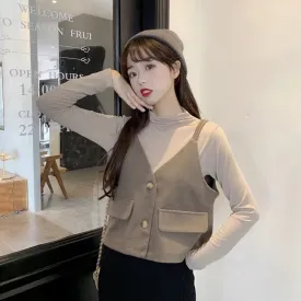 Vintage Solid Color Slip Waistcoat