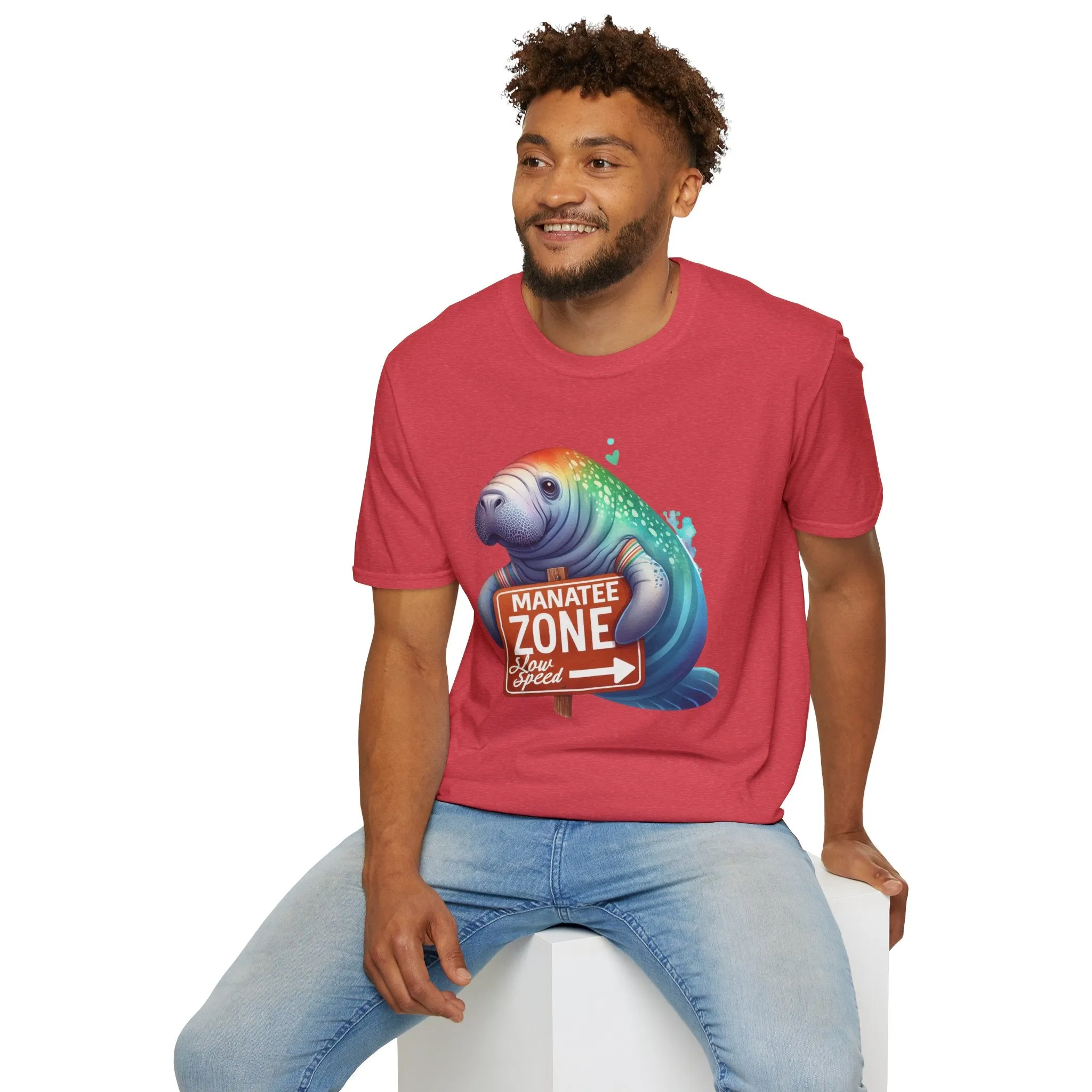 Watercolor Manatee • Unisex Softstyle T-Shirt