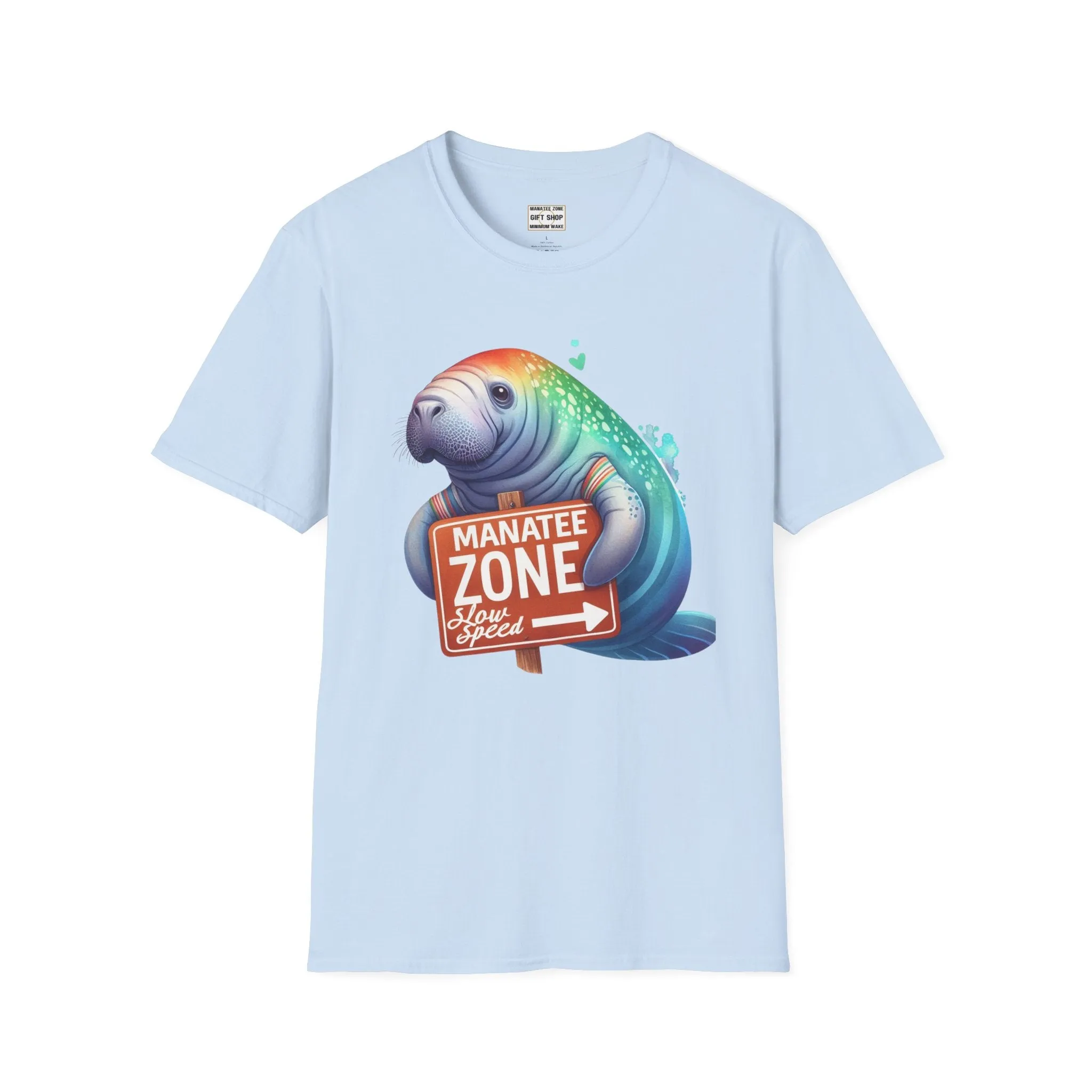 Watercolor Manatee • Unisex Softstyle T-Shirt