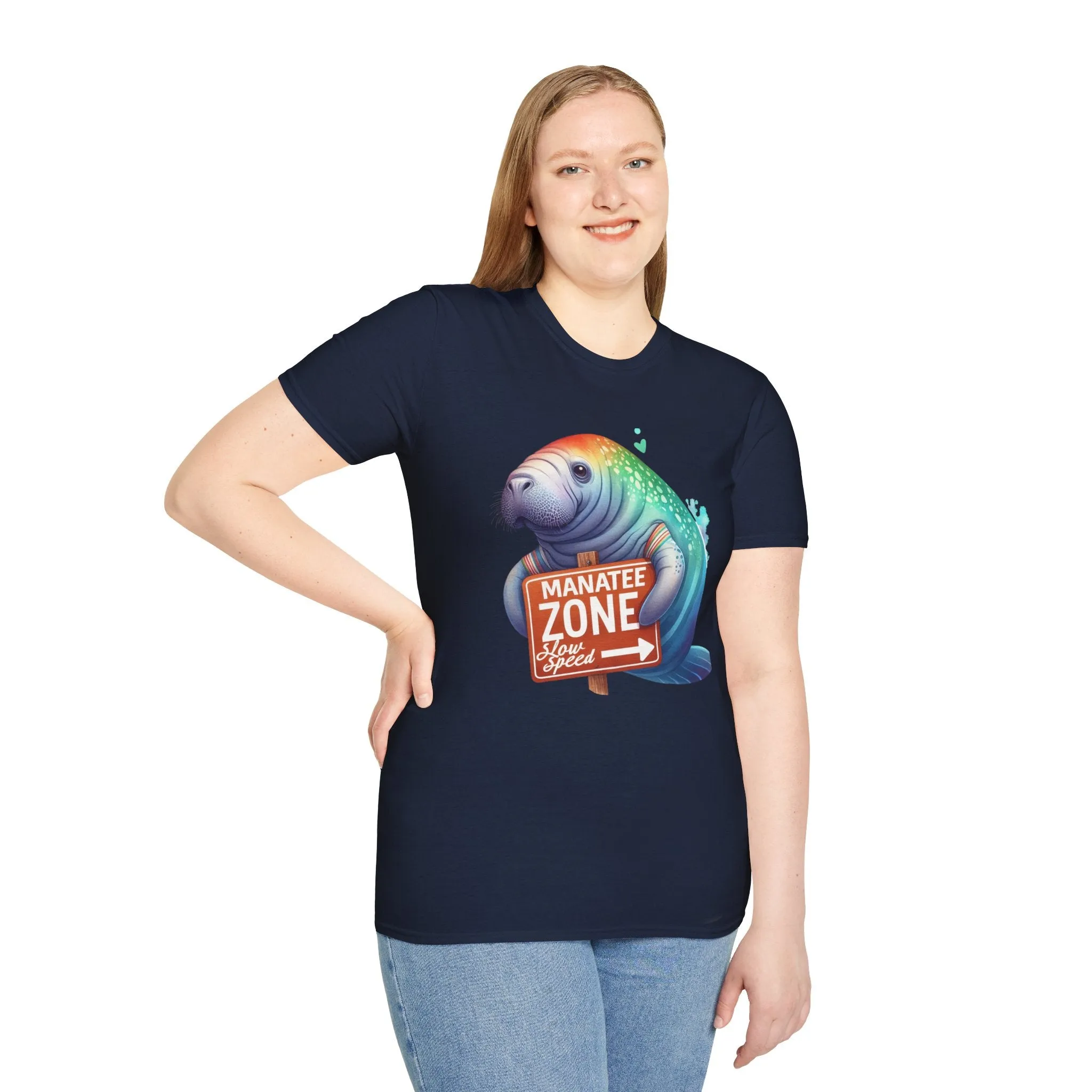 Watercolor Manatee • Unisex Softstyle T-Shirt