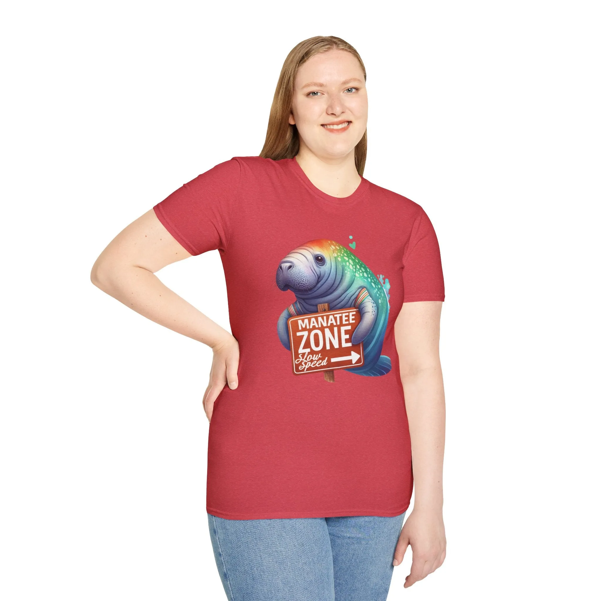 Watercolor Manatee • Unisex Softstyle T-Shirt