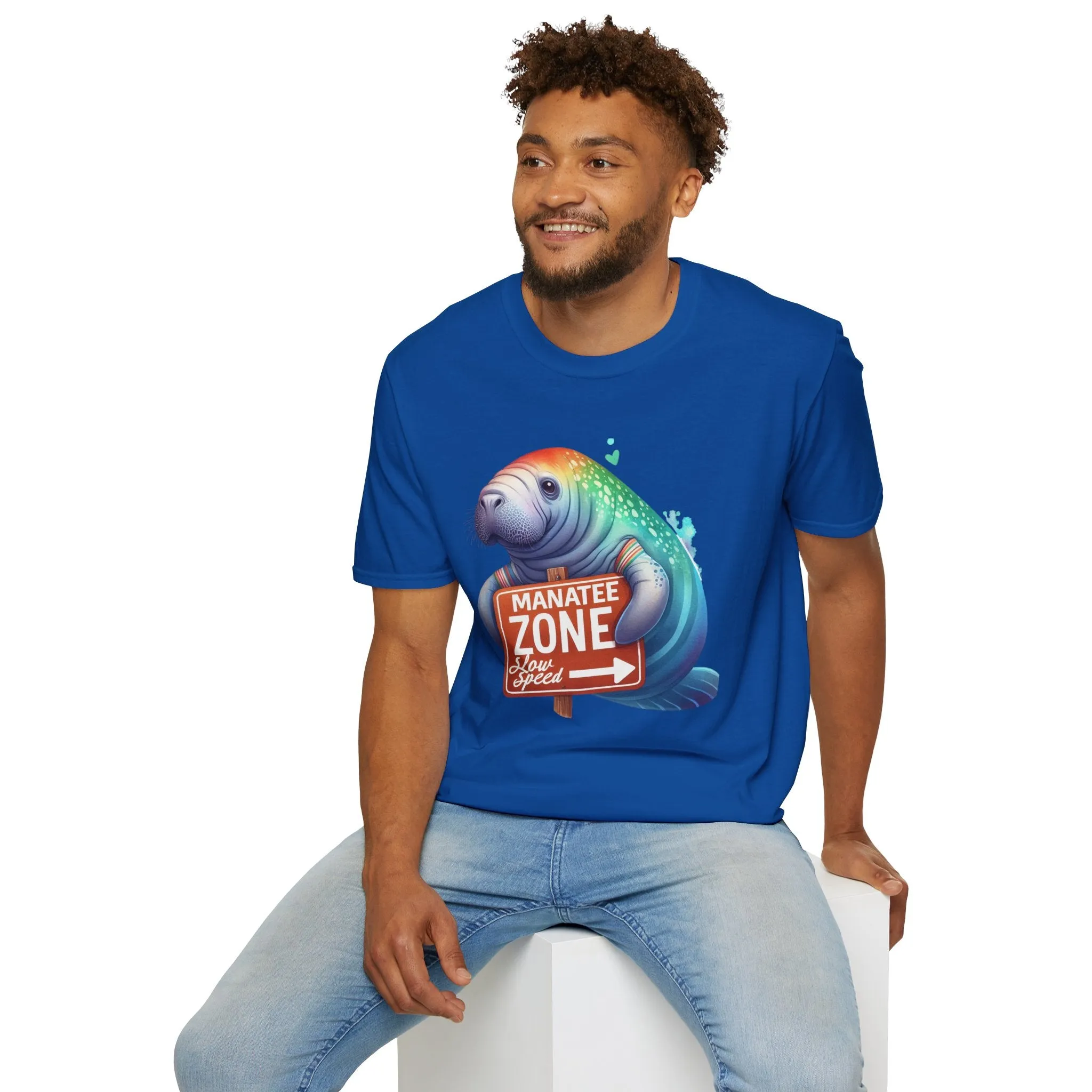 Watercolor Manatee • Unisex Softstyle T-Shirt