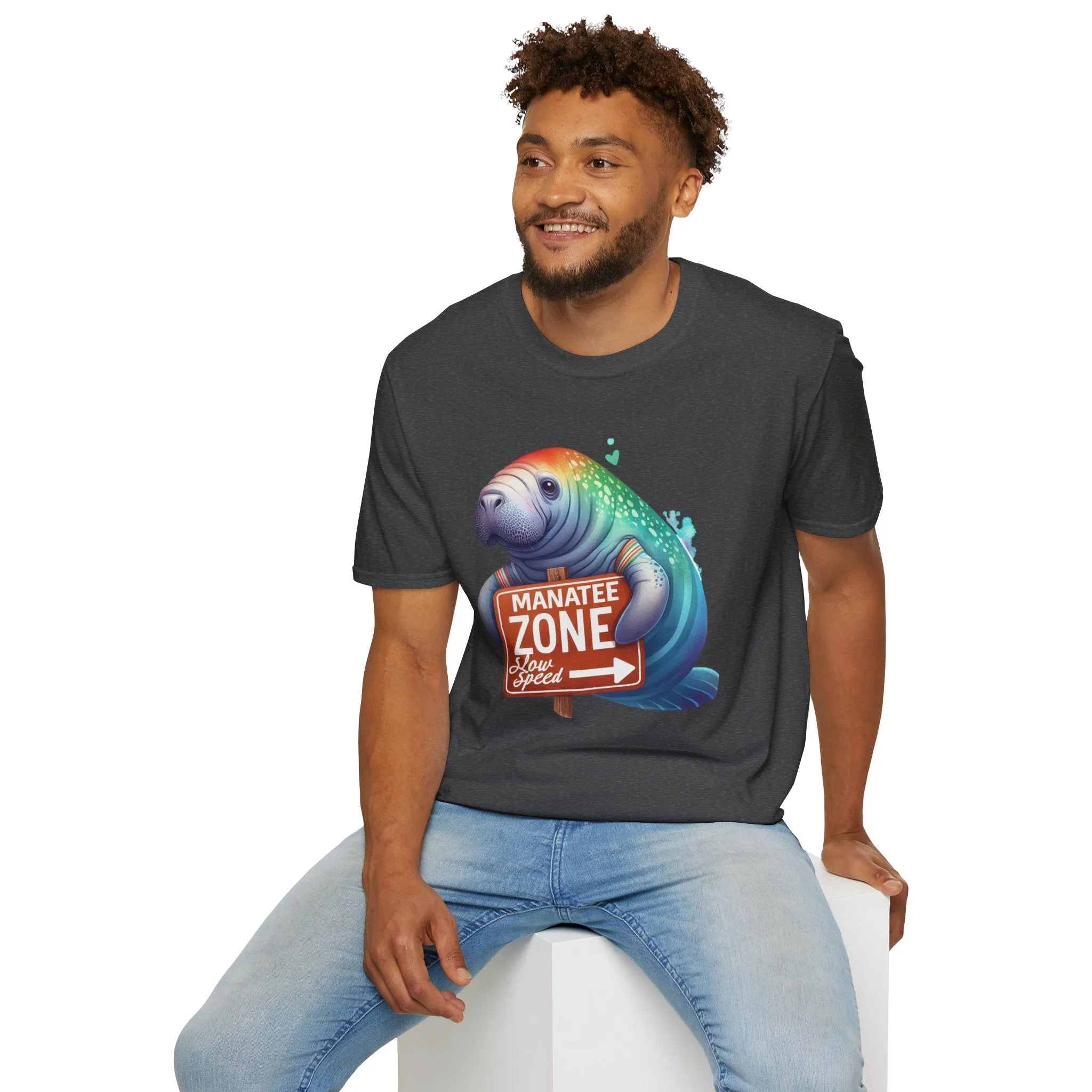 Watercolor Manatee • Unisex Softstyle T-Shirt