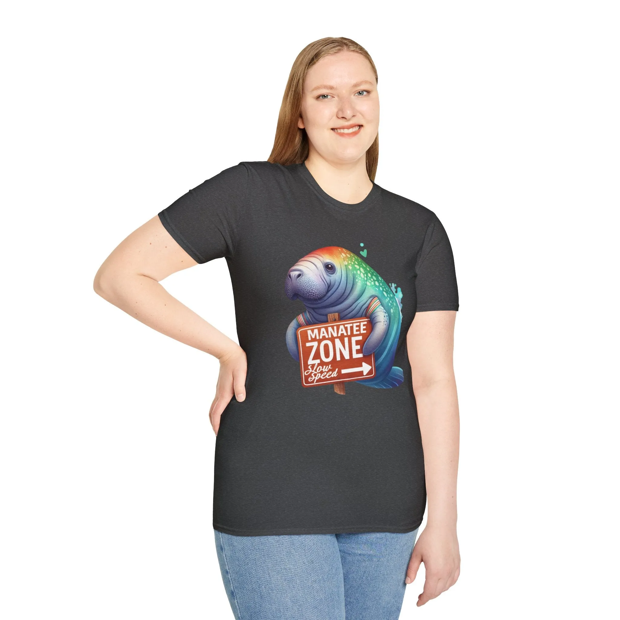 Watercolor Manatee • Unisex Softstyle T-Shirt