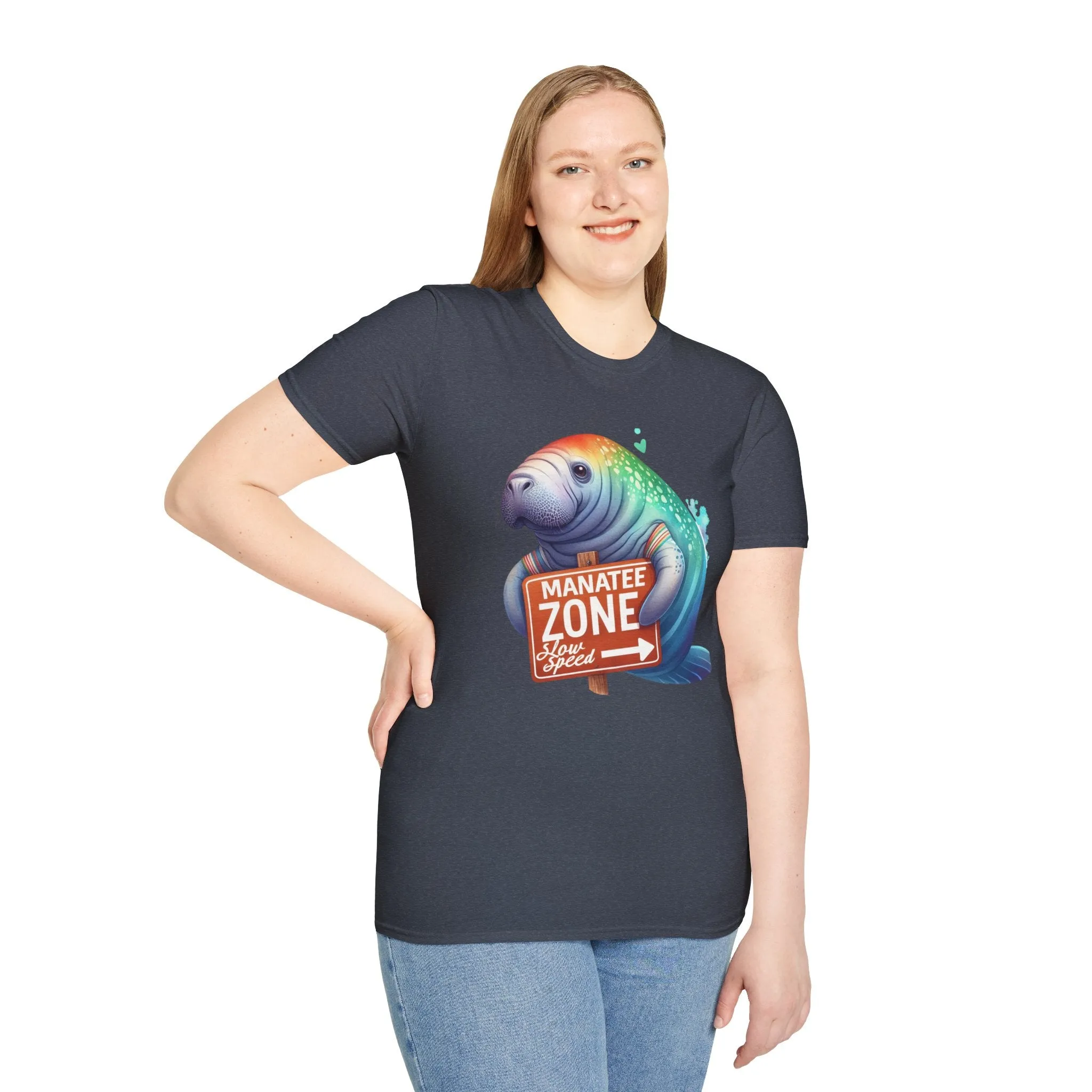 Watercolor Manatee • Unisex Softstyle T-Shirt