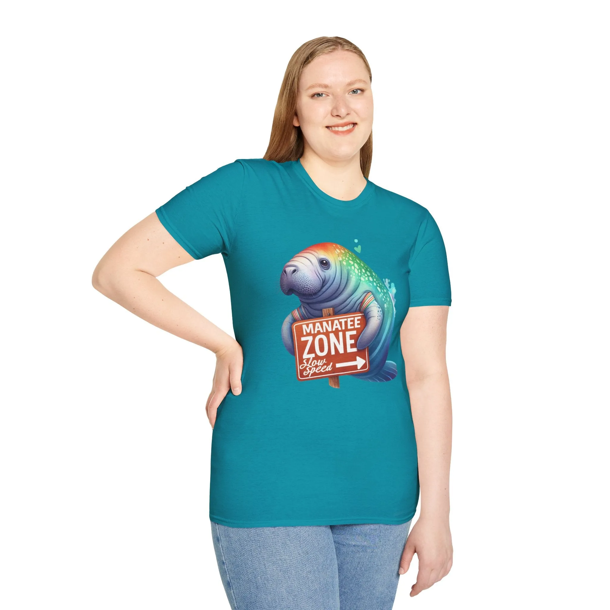 Watercolor Manatee • Unisex Softstyle T-Shirt