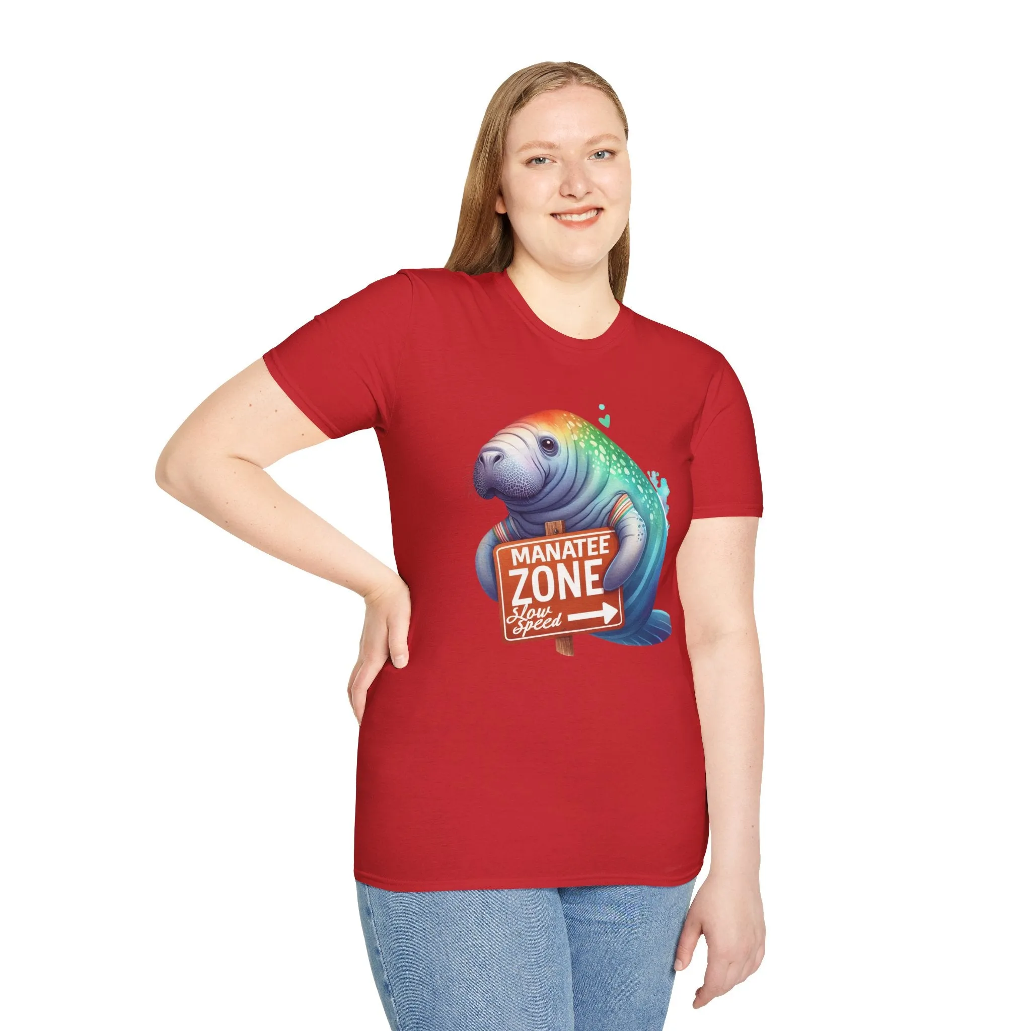 Watercolor Manatee • Unisex Softstyle T-Shirt