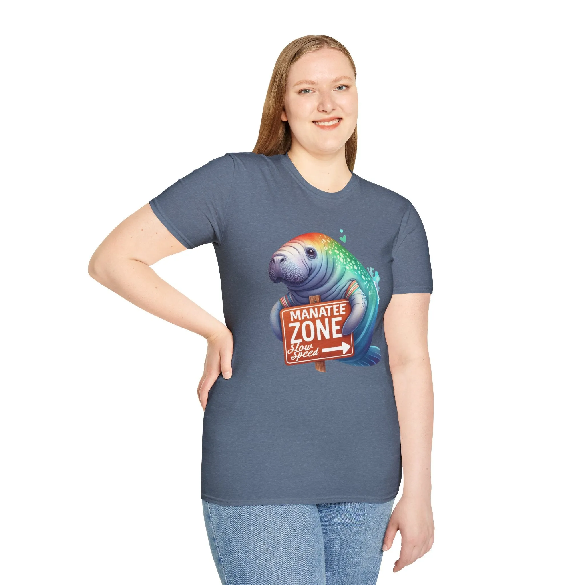 Watercolor Manatee • Unisex Softstyle T-Shirt