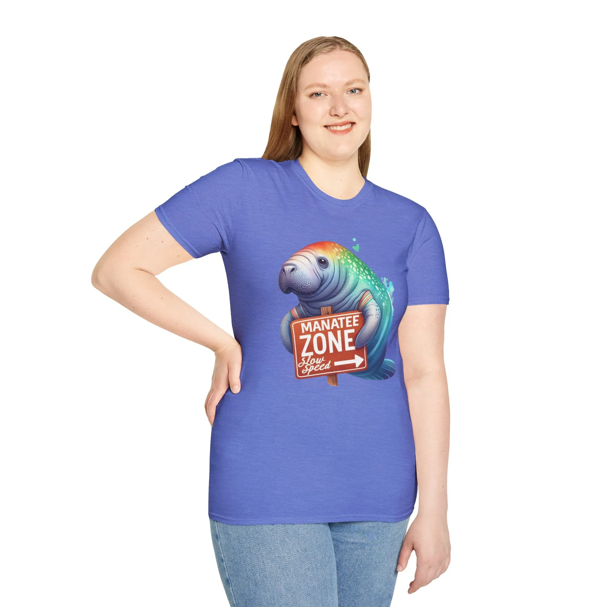 Watercolor Manatee • Unisex Softstyle T-Shirt
