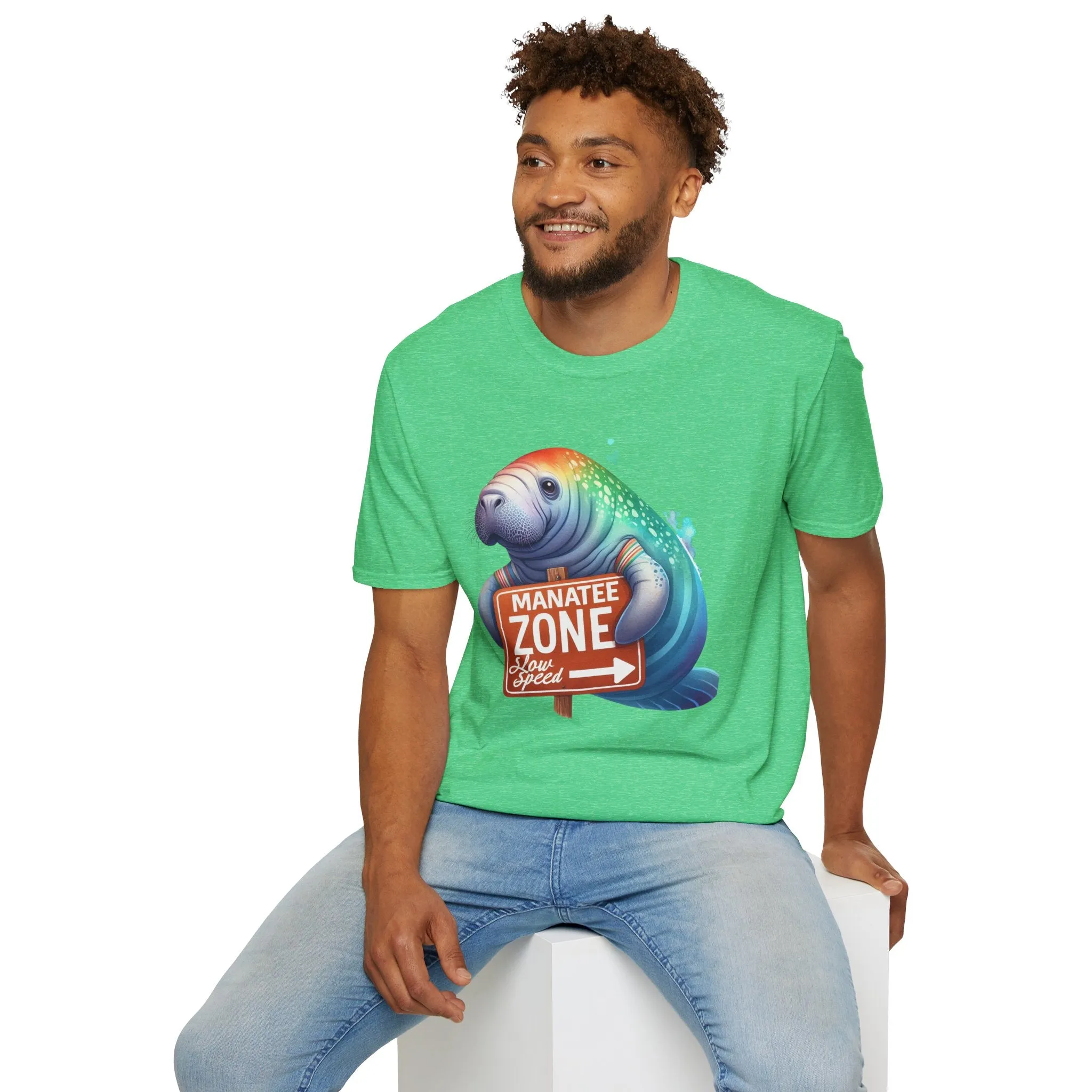 Watercolor Manatee • Unisex Softstyle T-Shirt