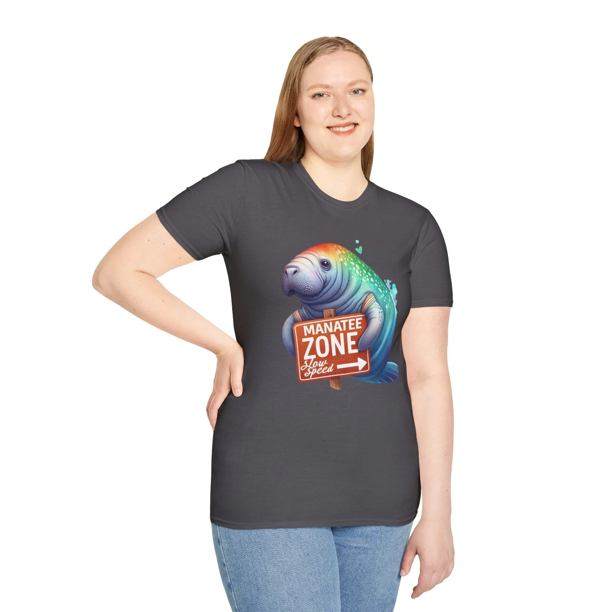 Watercolor Manatee • Unisex Softstyle T-Shirt
