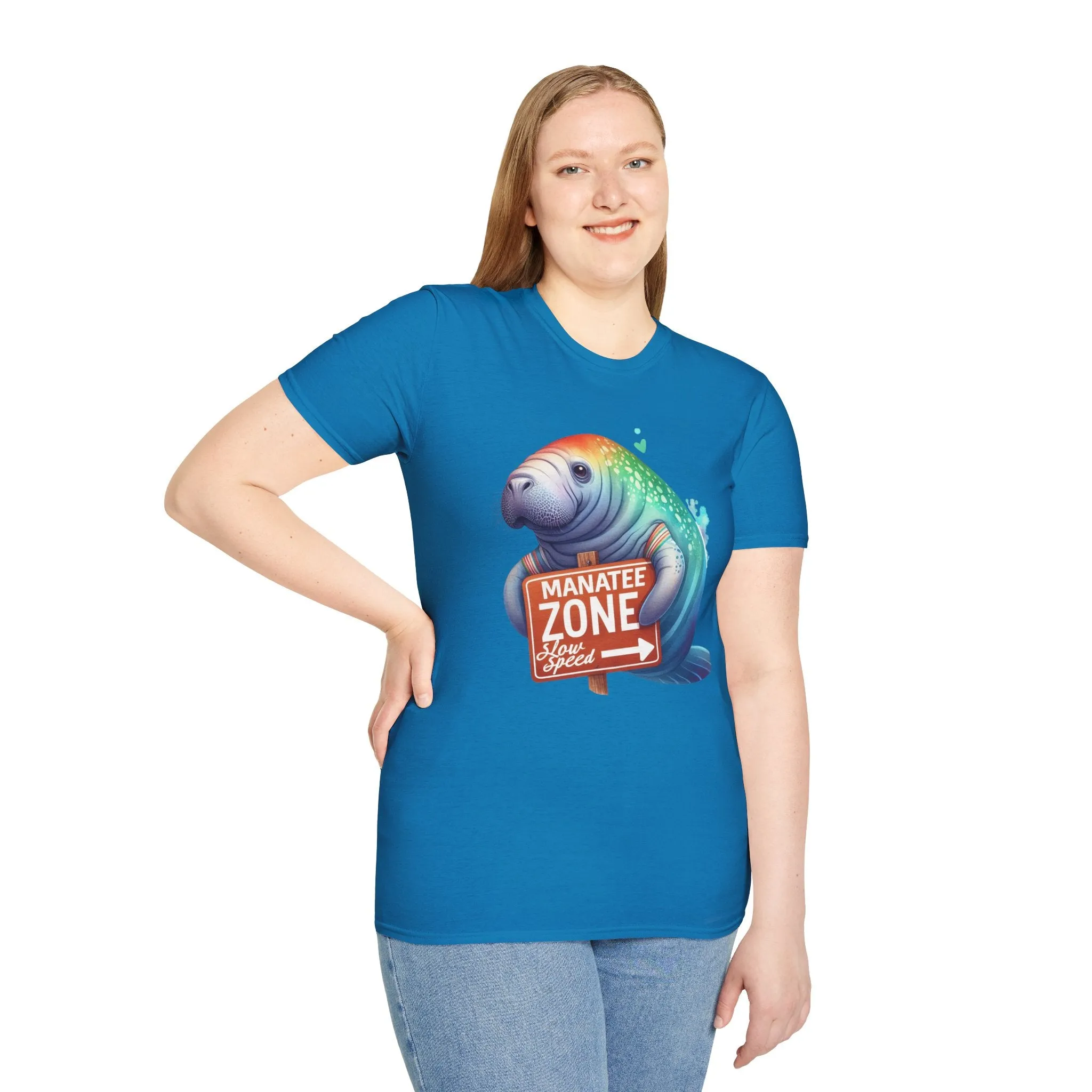 Watercolor Manatee • Unisex Softstyle T-Shirt