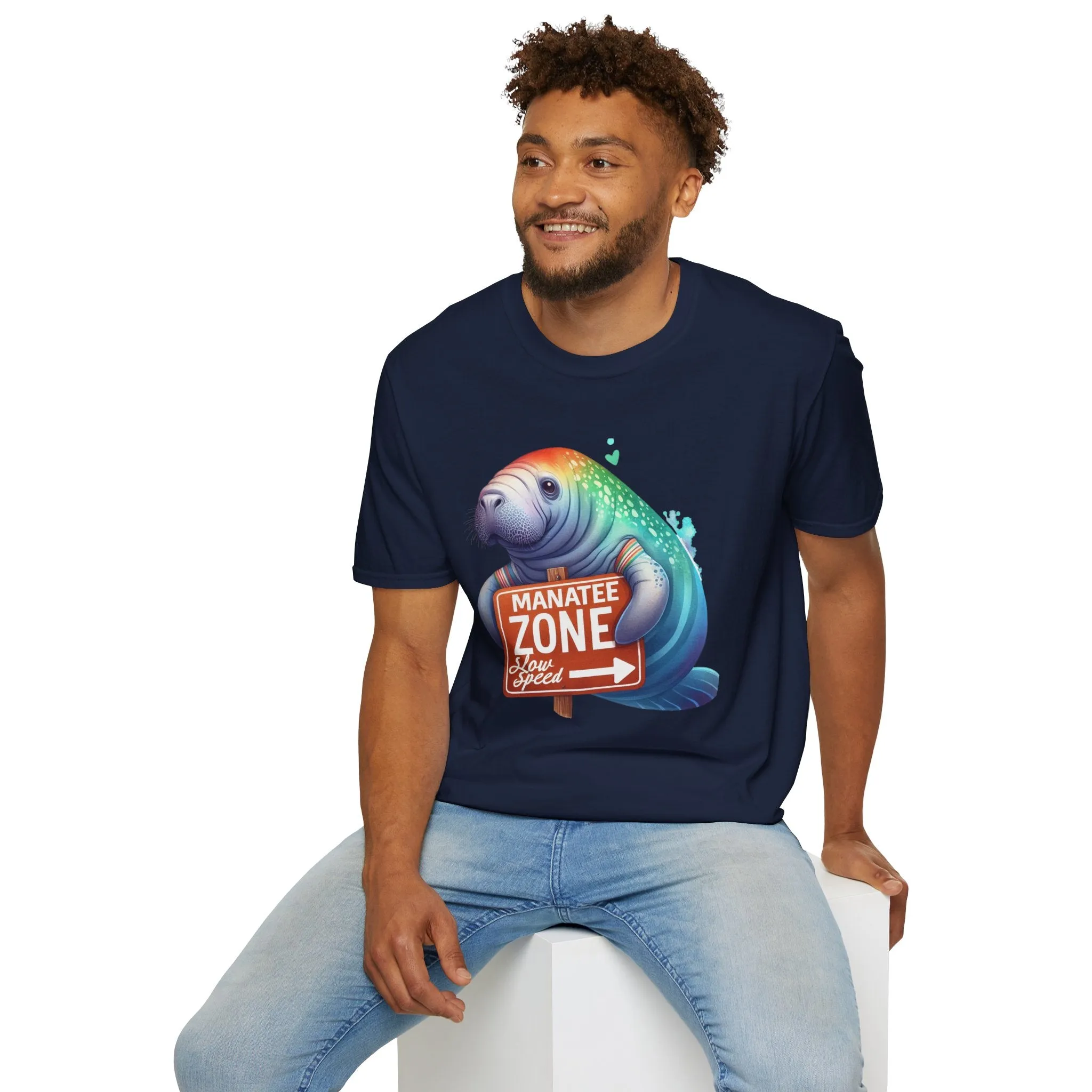 Watercolor Manatee • Unisex Softstyle T-Shirt