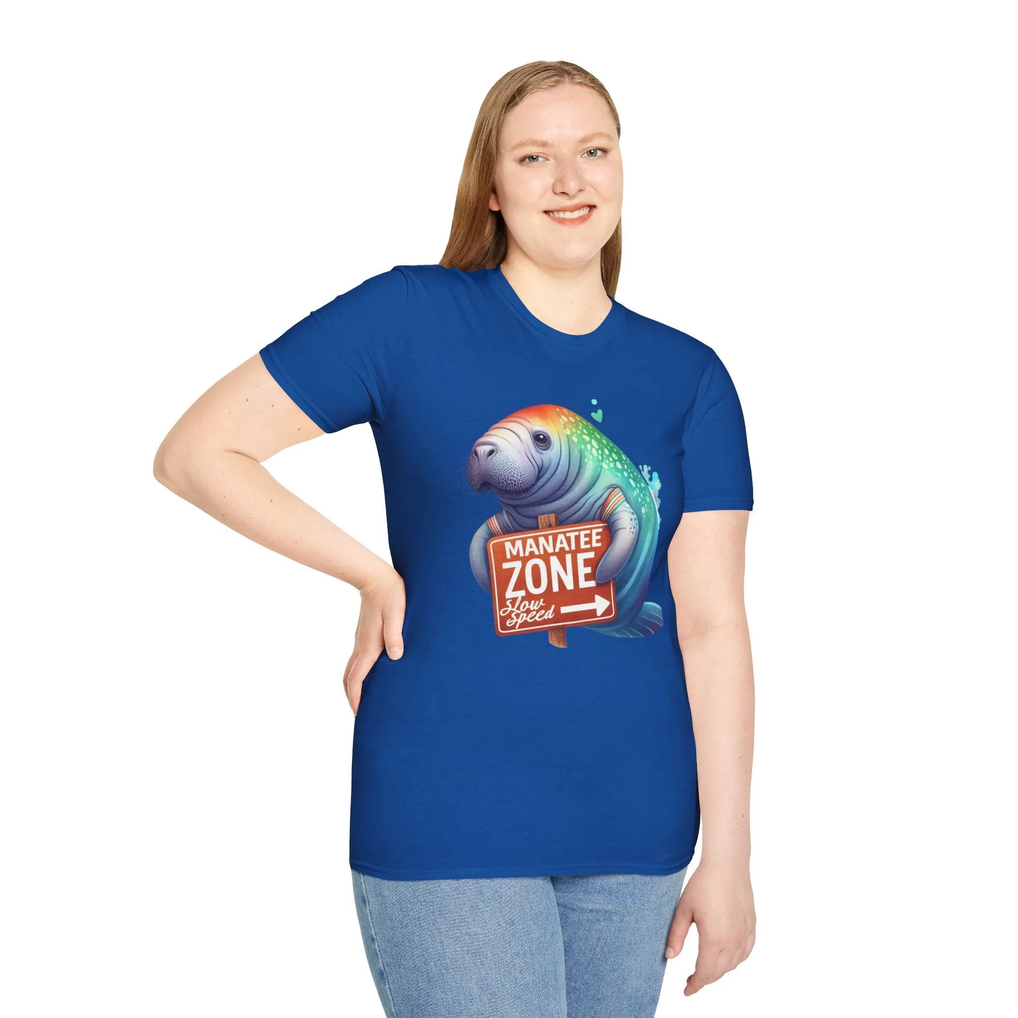 Watercolor Manatee • Unisex Softstyle T-Shirt