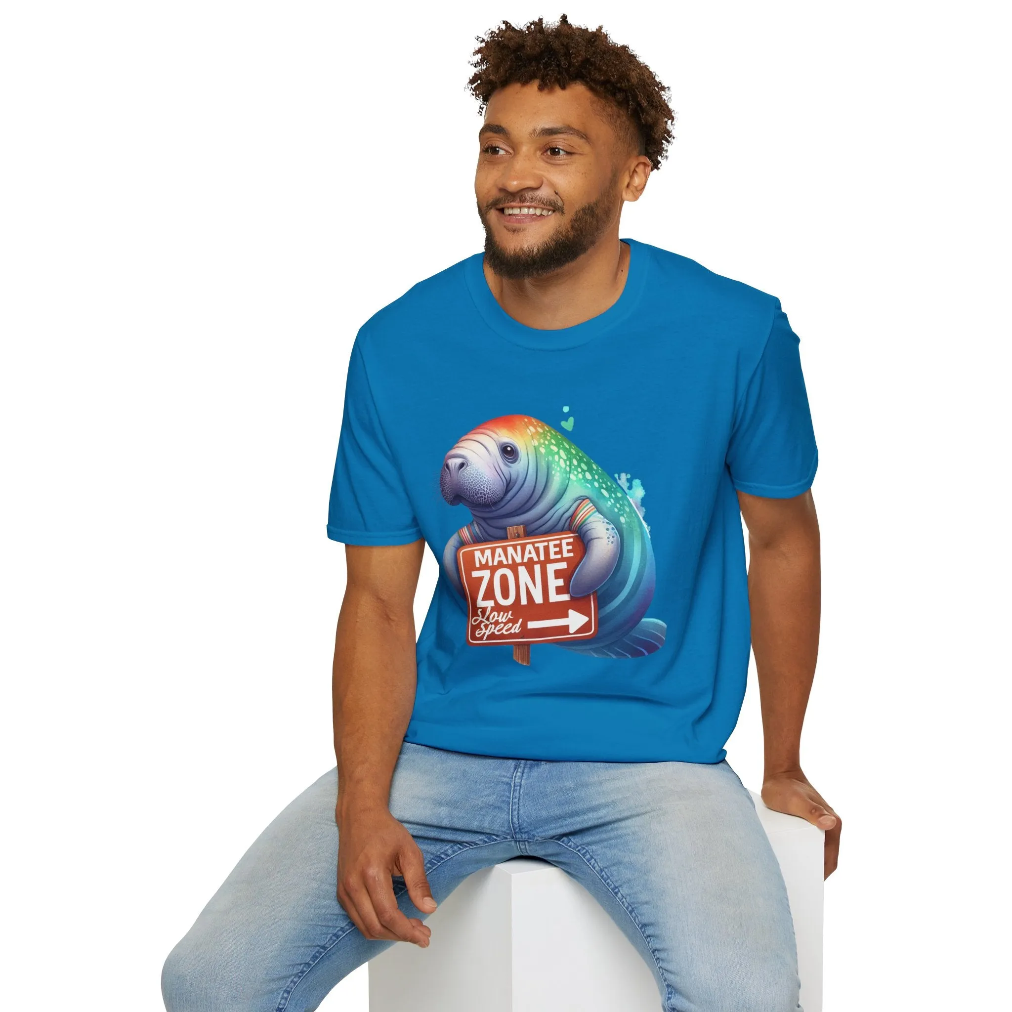 Watercolor Manatee • Unisex Softstyle T-Shirt