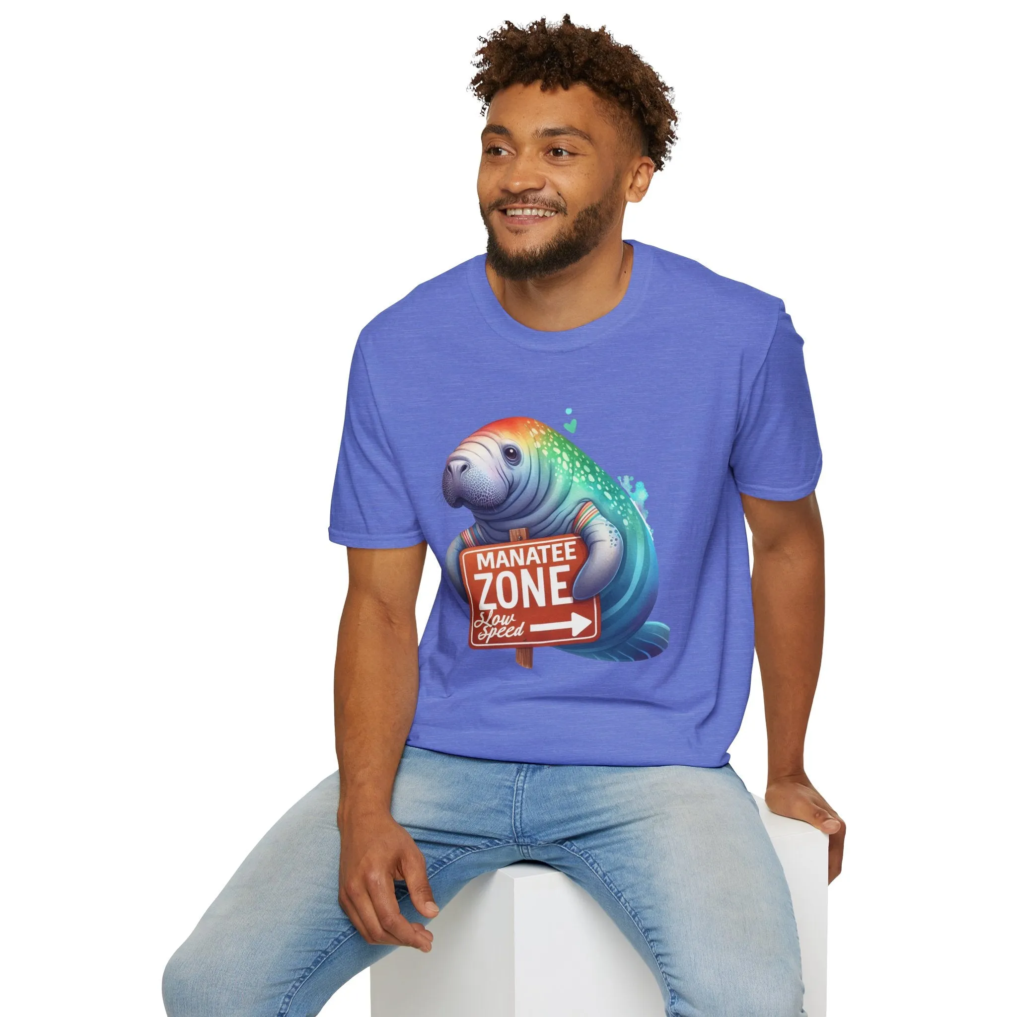 Watercolor Manatee • Unisex Softstyle T-Shirt
