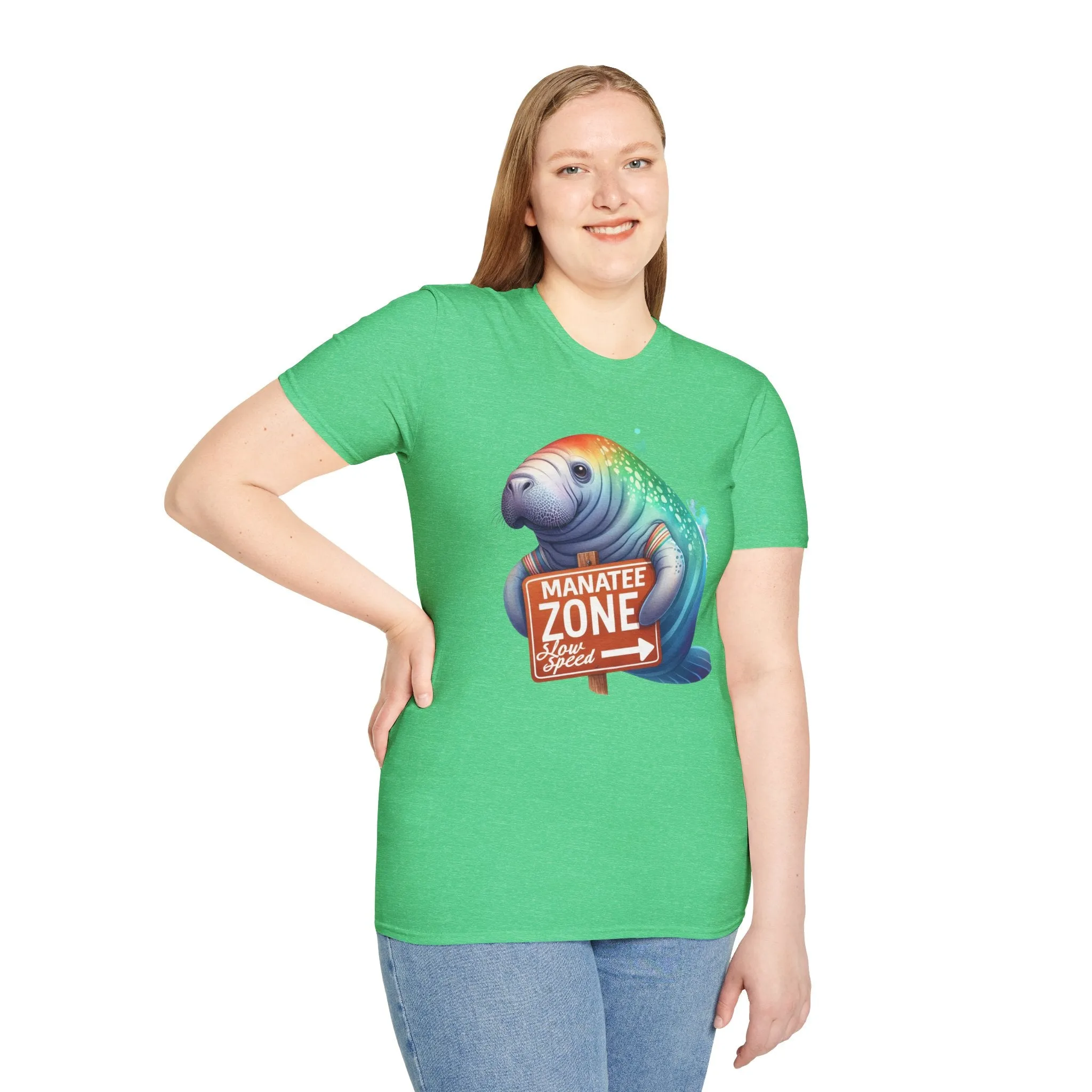 Watercolor Manatee • Unisex Softstyle T-Shirt
