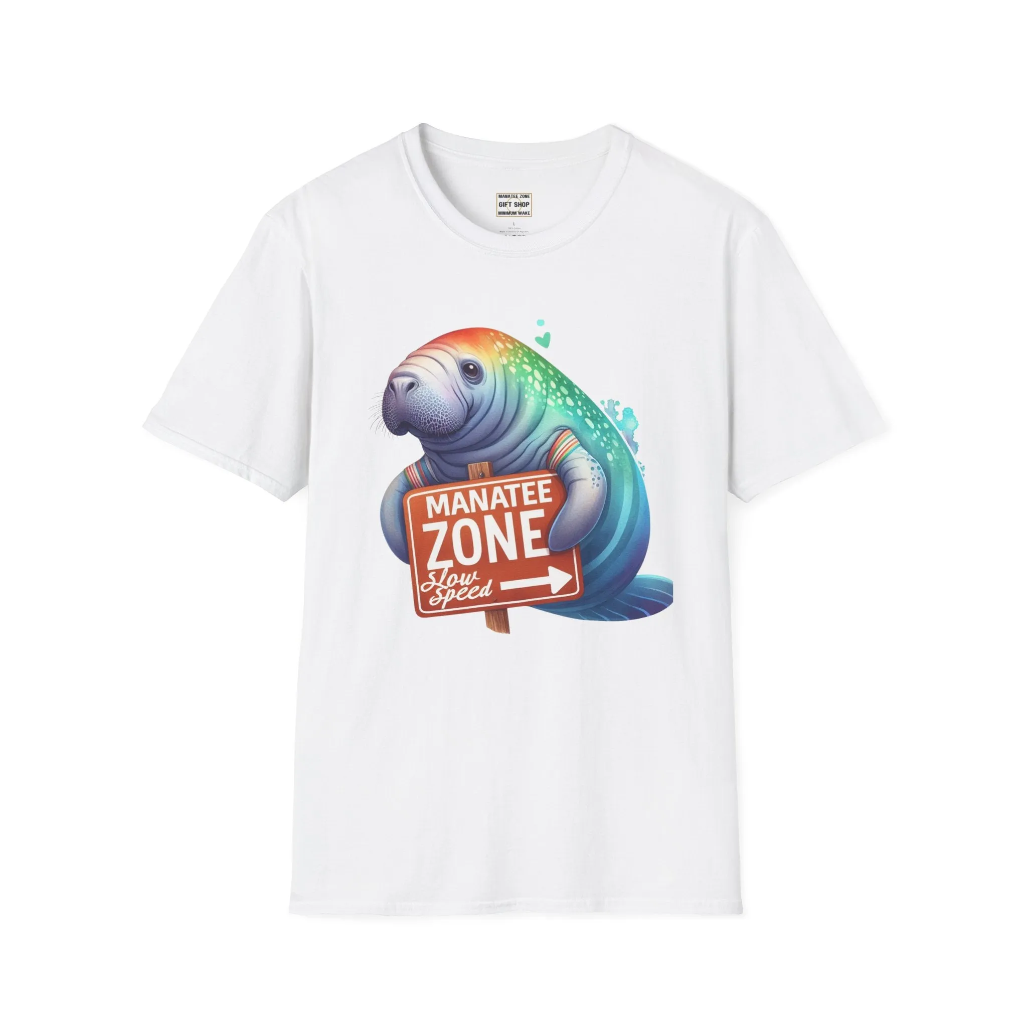 Watercolor Manatee • Unisex Softstyle T-Shirt