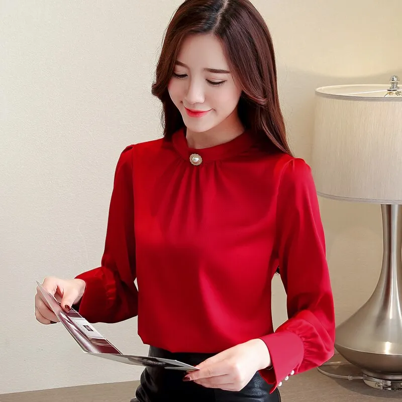 Wenkouban blusas mujer de moda 2023 long sleeve women shirts womens tops and blouses chiffon blouse shirt feminina plus size tops 1418 45