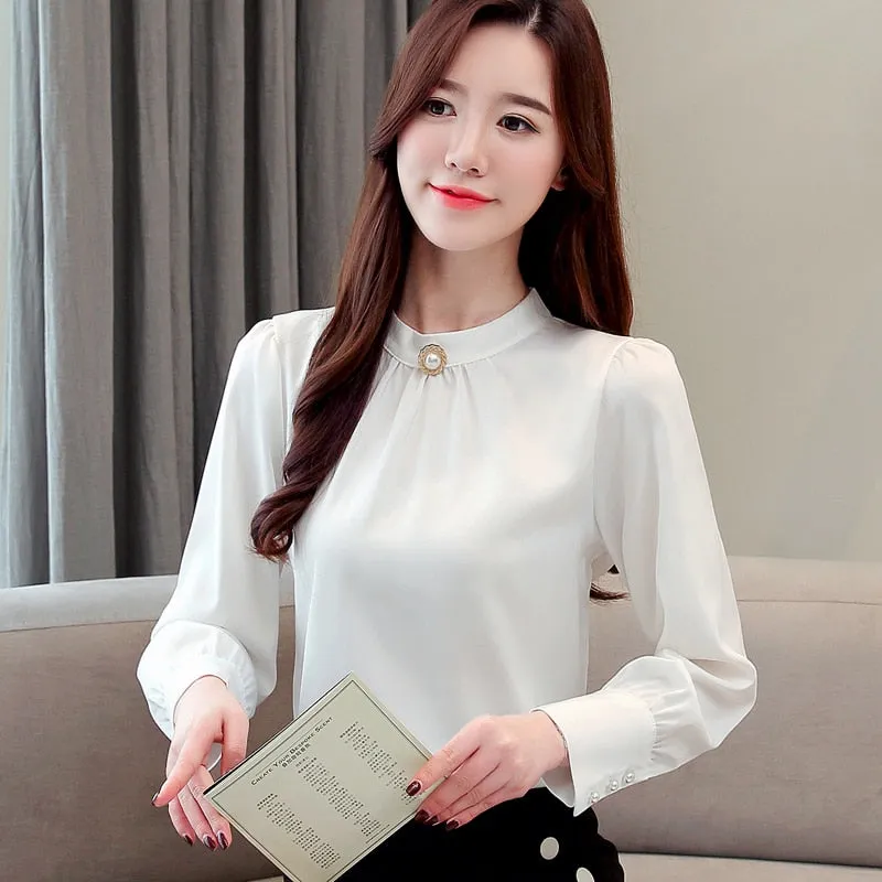 Wenkouban blusas mujer de moda 2023 long sleeve women shirts womens tops and blouses chiffon blouse shirt feminina plus size tops 1418 45