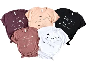 Zodiac signs Tshirts For Woman Zodiac Shirt Astrology Shirt Horoscope Astro shirts Shirts Tarot Shirts Gifts